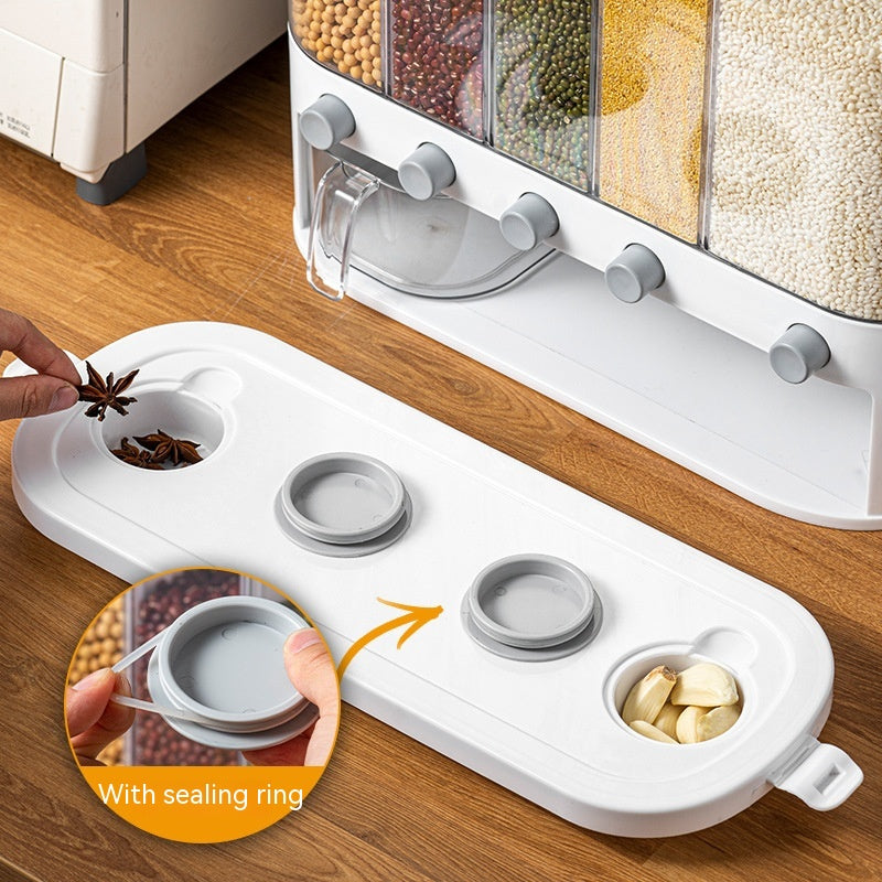 Sealed Kitchen Cereal Storage Box With Separate Compartments