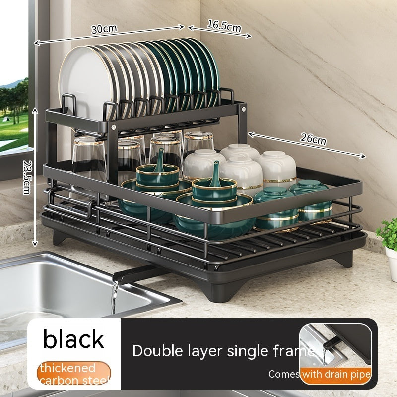 Kitchen Dish Storage Rack For Household Organization And Drying