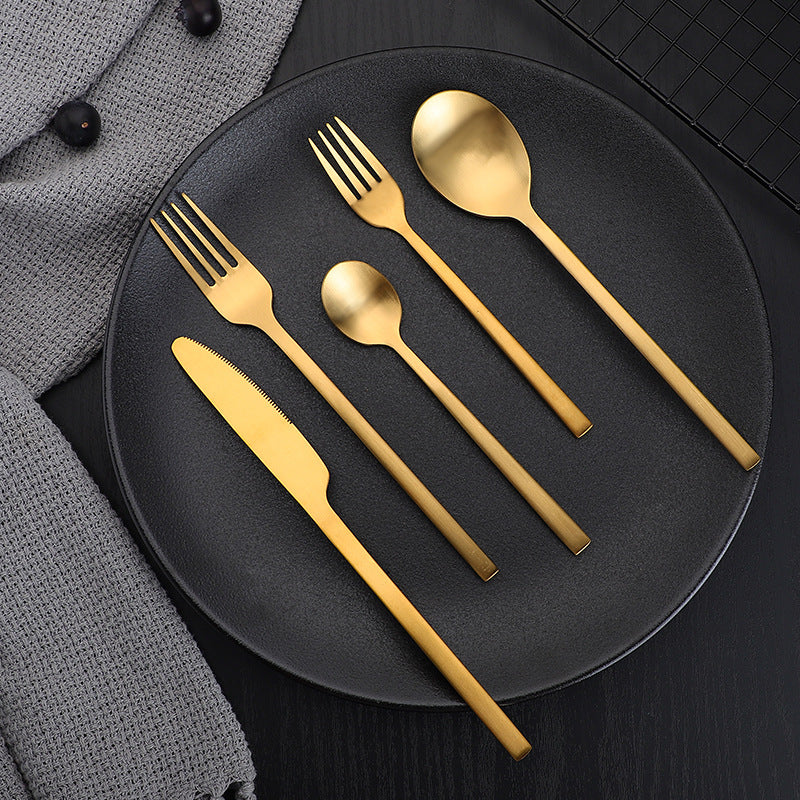 Matte Stainless Steel Thickened Cutlery Set Durable Dining Set