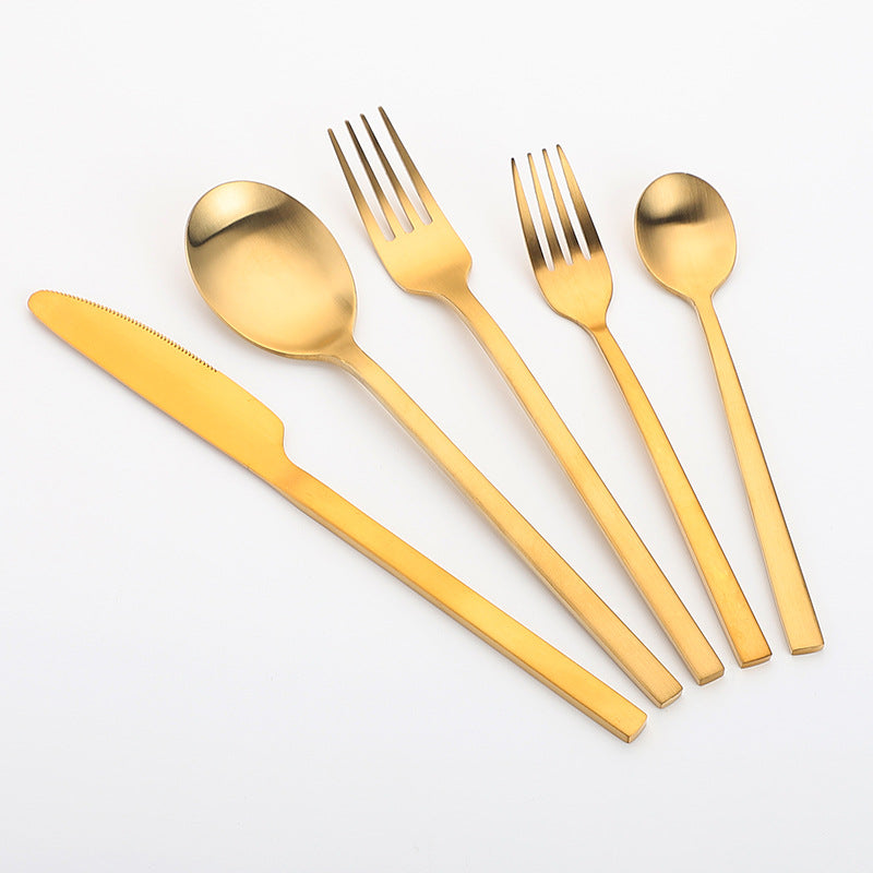 Matte Stainless Steel Thickened Cutlery Set Durable Dining Set