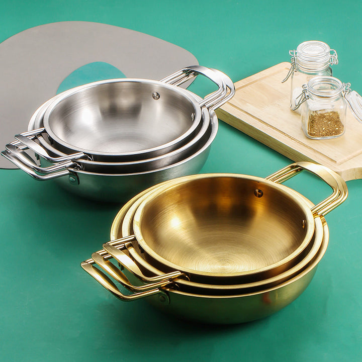 Thickened Stainless Steel Double Handle Griddle For Cooking Use