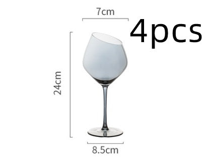 Crystal Oblique Mouth Goblet For Elegant Beverage Serving