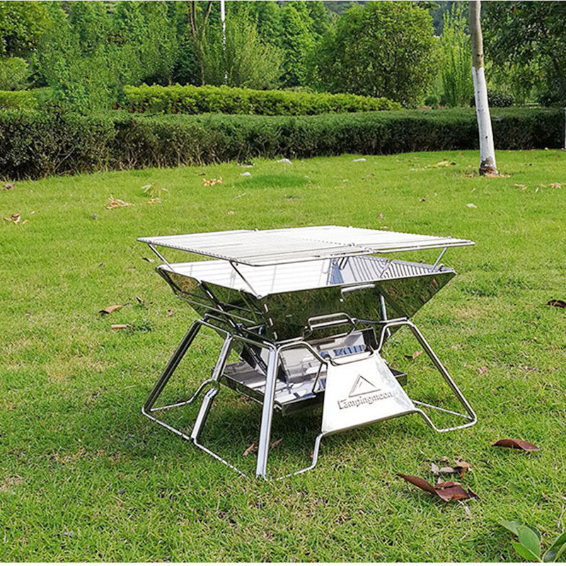 Foldable BBQ Grill Burner For Camping And Outdoor Cooking Use
