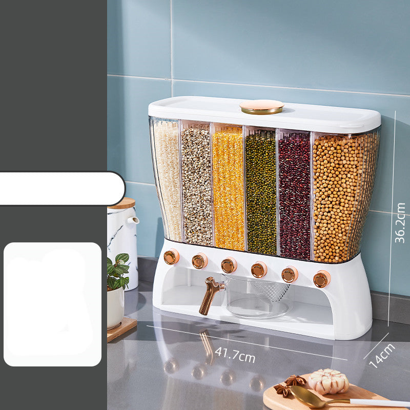 Kitchen Grain Storage Box With Multiple Separate Compartments