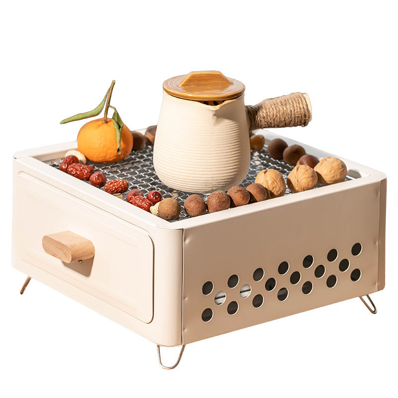 Square Charcoal BBQ Grill For Outdoor Courtyard Cooking Use