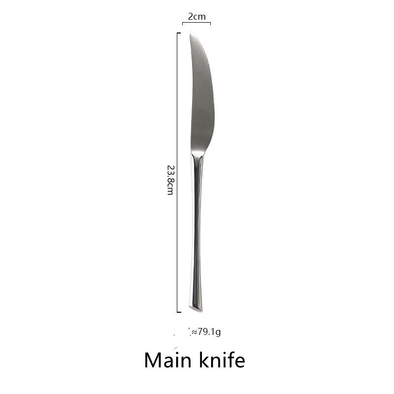 Silver Stainless Steel Western Cutlery Set Household Dining Set