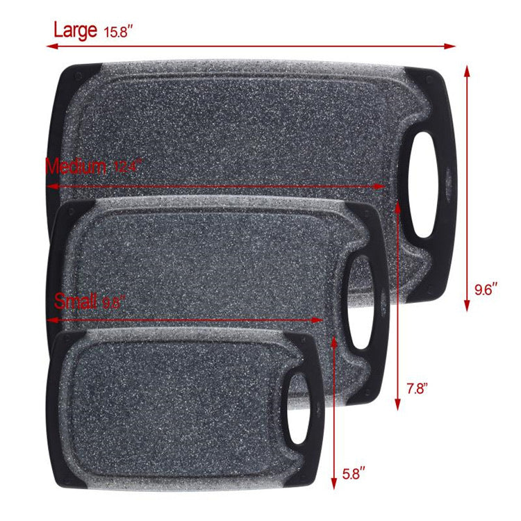 Imitation Marble PP Cutting Board Set For Kitchen Vegetable Preparation