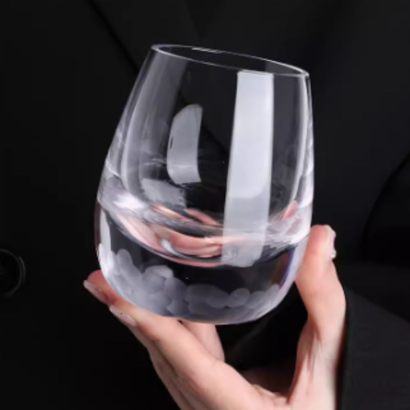 Hand Carved Crystal Glass For Elegant Beverage Serving
