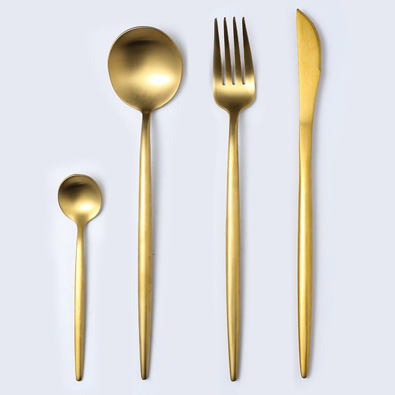 Stainless Steel Cutlery Spoon Set Household Dining Utensils