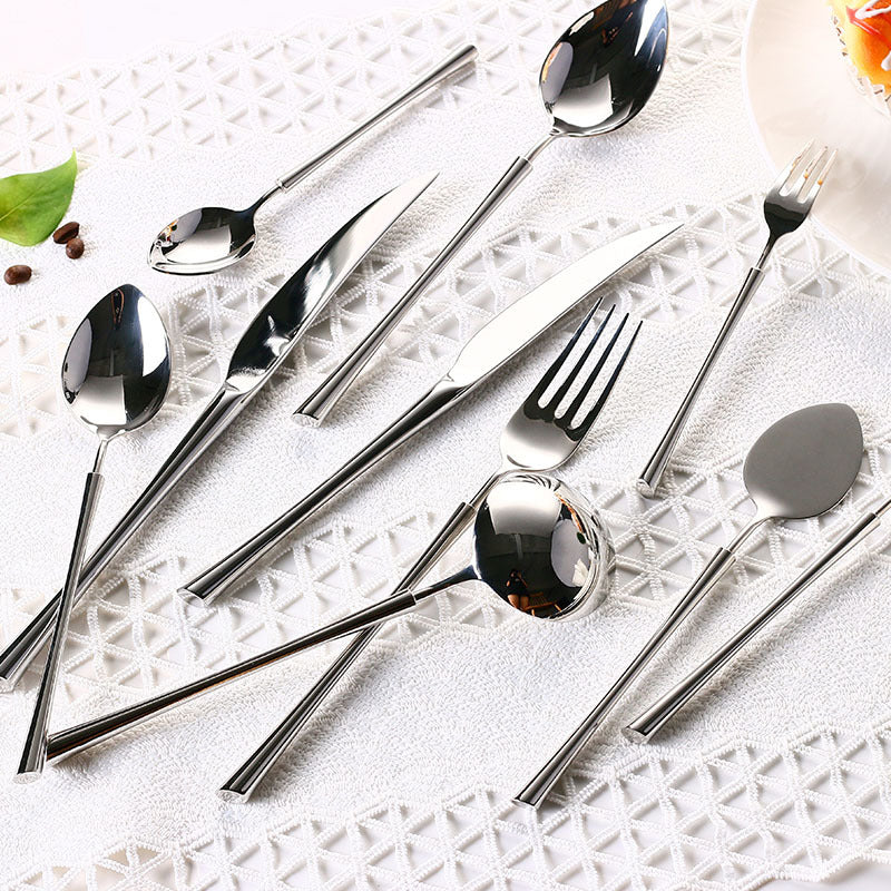 Silver Stainless Steel Western Cutlery Set Household Dining Set