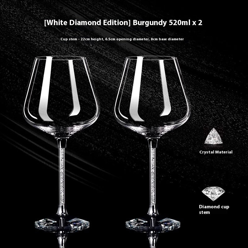 Crystal Diamond Gold Foil Goblet For Elegant Beverage Serving