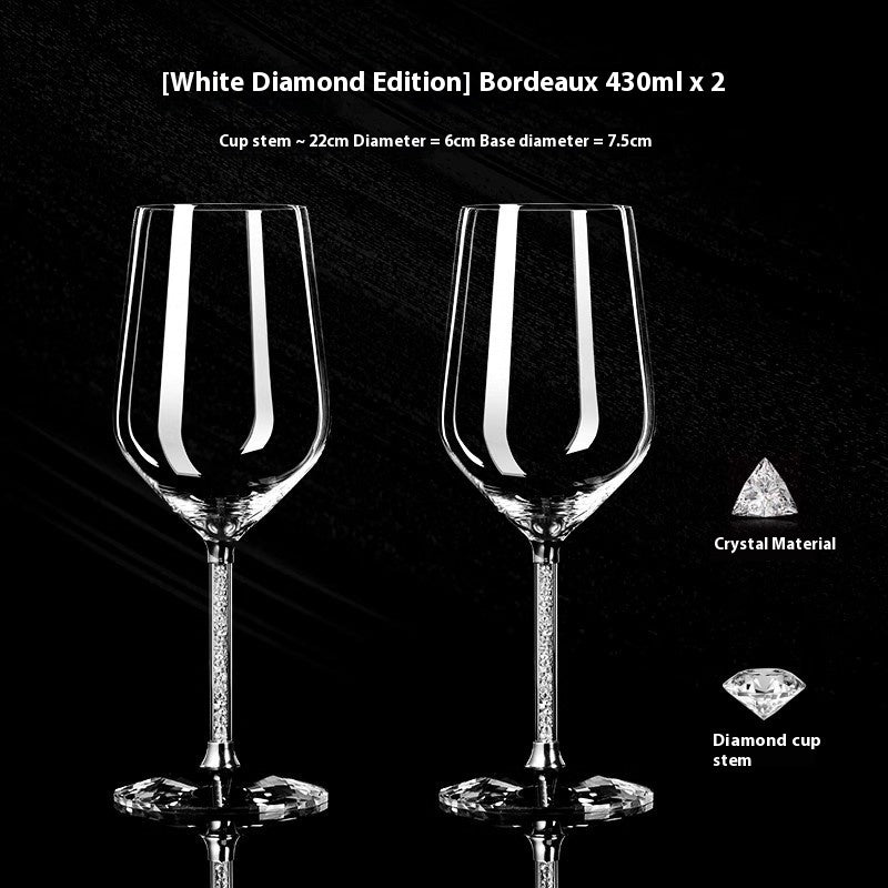 Crystal Diamond Gold Foil Goblet For Elegant Beverage Serving