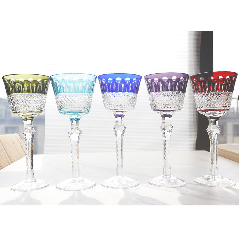 Hand Carved Crystal Elegant Drinking Glass Goblet For Home Serving