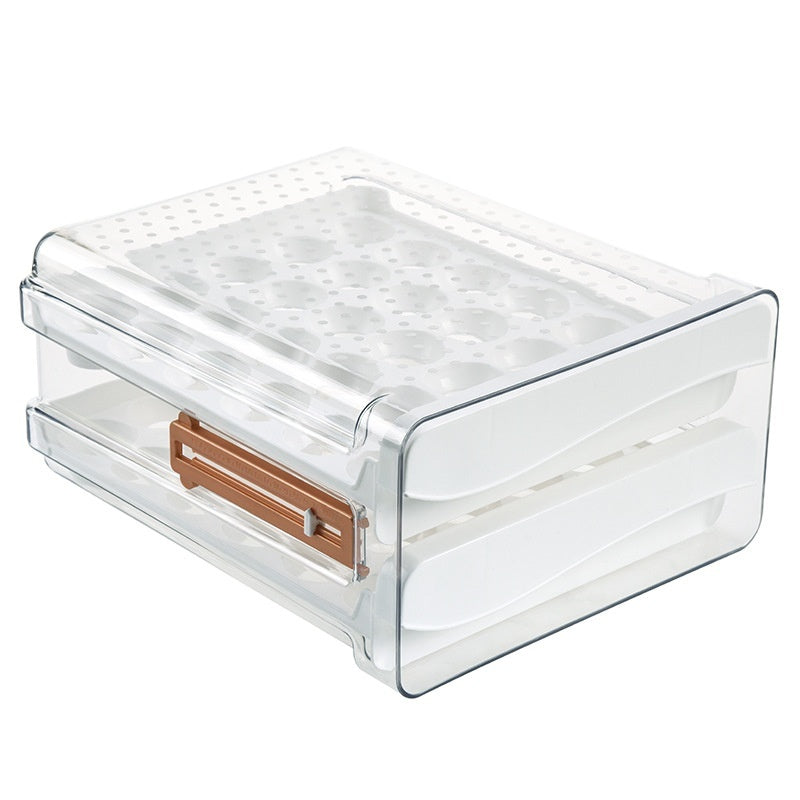Kitchen Refrigerator Egg Storage Box With Measurement Scale Drawer Organizer