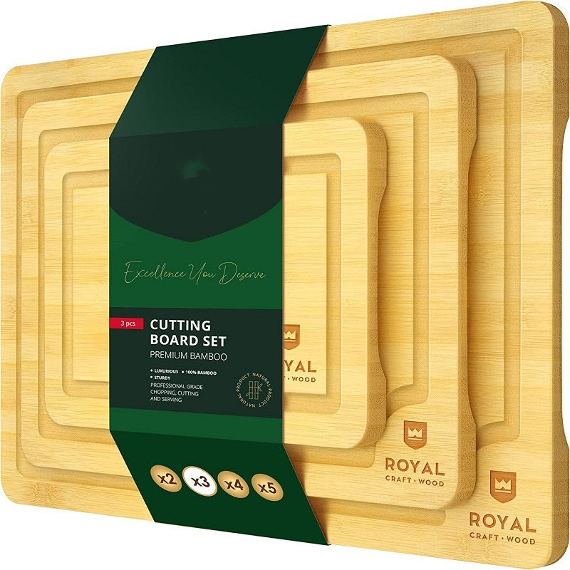 Bamboo Cutting Board With Juice Groove For Kitchen Use