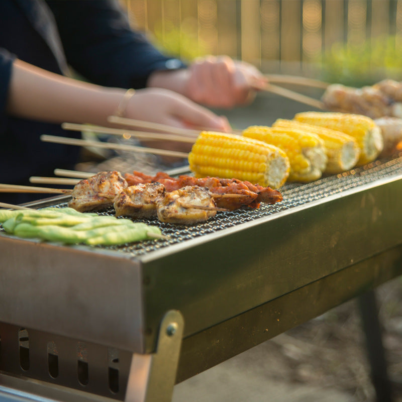 Portable Folding Charcoal BBQ Grill For Outdoor Cooking Use
