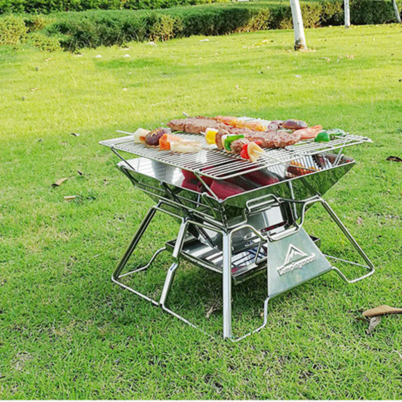 Foldable BBQ Grill Burner For Camping And Outdoor Cooking Use