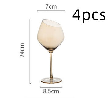 Crystal Oblique Mouth Goblet For Elegant Beverage Serving