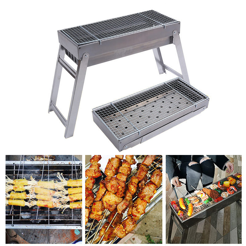 Portable Folding Charcoal BBQ Grill For Outdoor Cooking Use