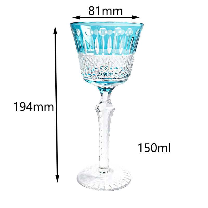 Hand Carved Crystal Elegant Drinking Glass Goblet For Home Serving