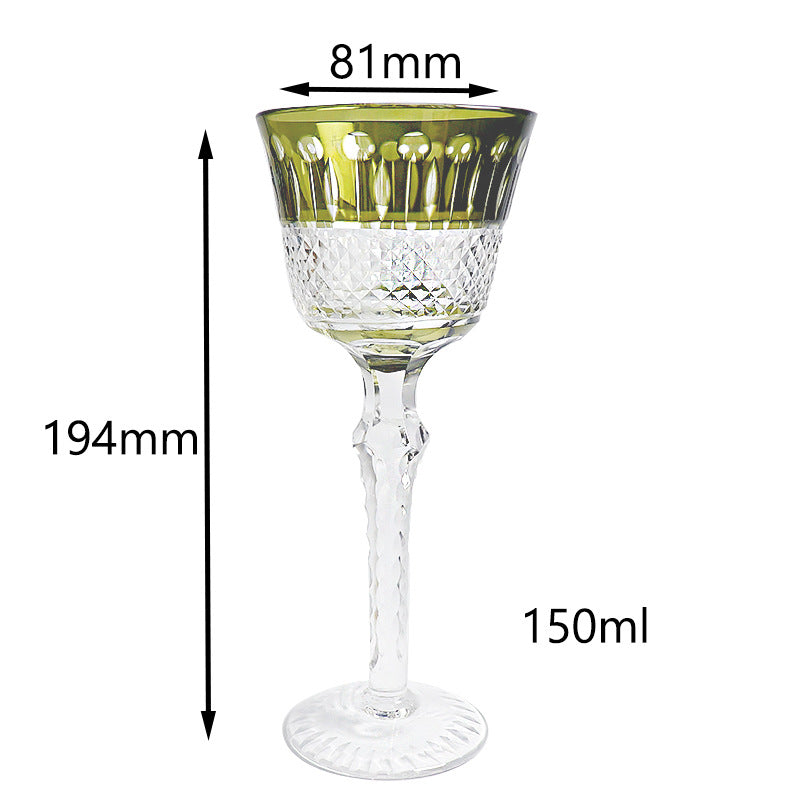 Hand Carved Crystal Elegant Drinking Glass Goblet For Home Serving