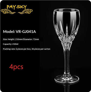 Crystal Glass With Carved Floral Design For Elegant Beverage Serving