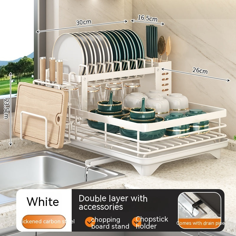 Kitchen Dish Storage Rack For Household Organization And Drying