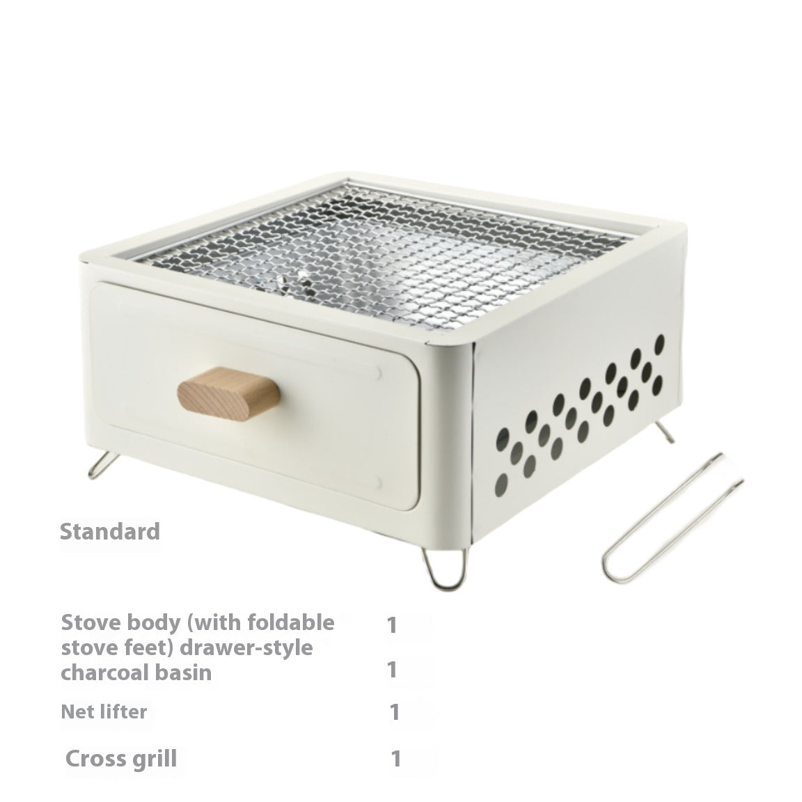 Square Charcoal BBQ Grill For Outdoor Courtyard Cooking Use