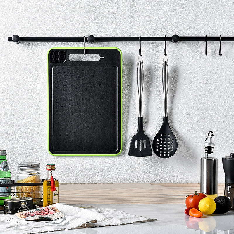 Double Sided Cutting Board With Defrosting And Knife Sharpener For Kitchen Use