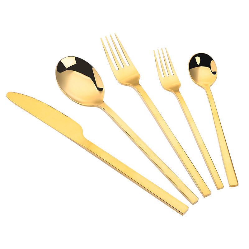 Matte Stainless Steel Thickened Cutlery Set Durable Dining Set