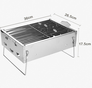 Portable Stainless Steel Charcoal BBQ Grill For Household Outdoor Use