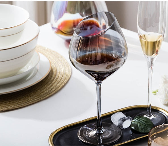 Crystal Oblique Mouth Goblet For Elegant Beverage Serving