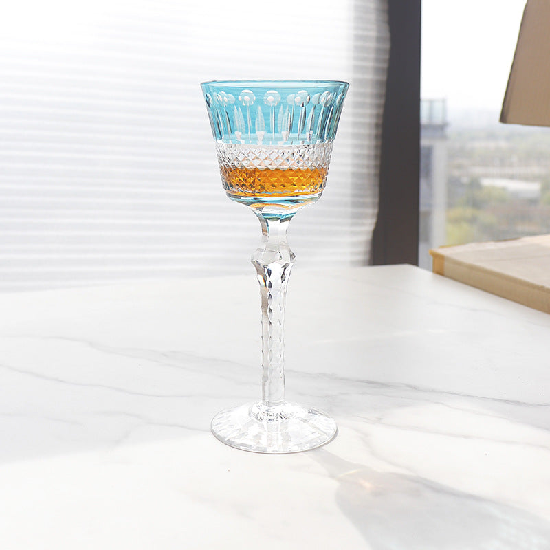Hand Carved Crystal Elegant Drinking Glass Goblet For Home Serving