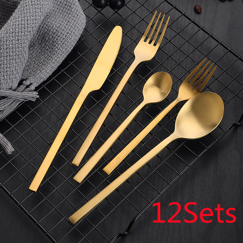 Matte Stainless Steel Thickened Cutlery Set Durable Dining Set