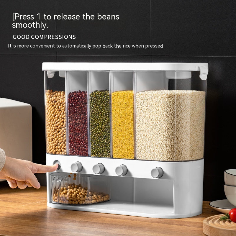 Sealed Kitchen Cereal Storage Box With Separate Compartments