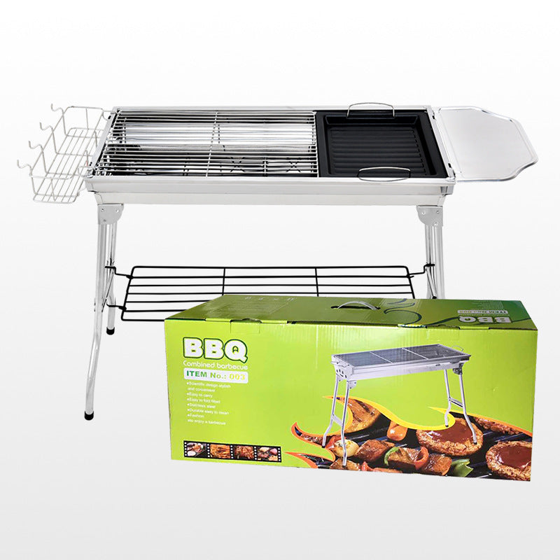 Portable Folding Stainless Steel BBQ Grill For Outdoor Cooking