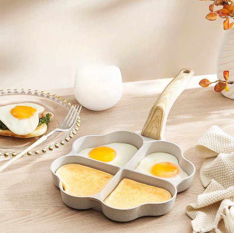Aluminum Four Hole Frying Pan Nonstick Breakfast Pan