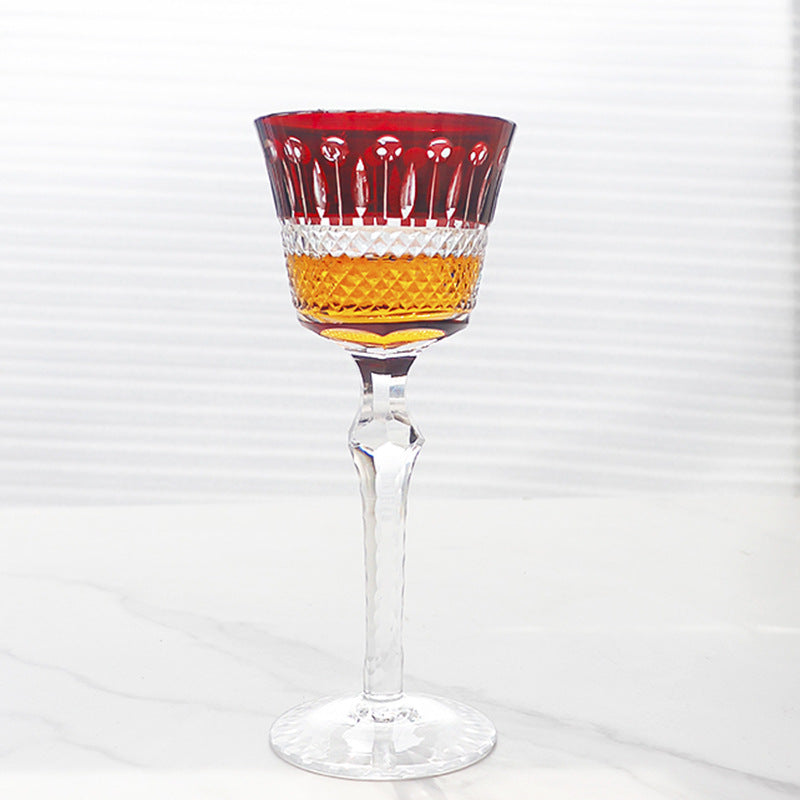 Hand Carved Crystal Elegant Drinking Glass Goblet For Home Serving