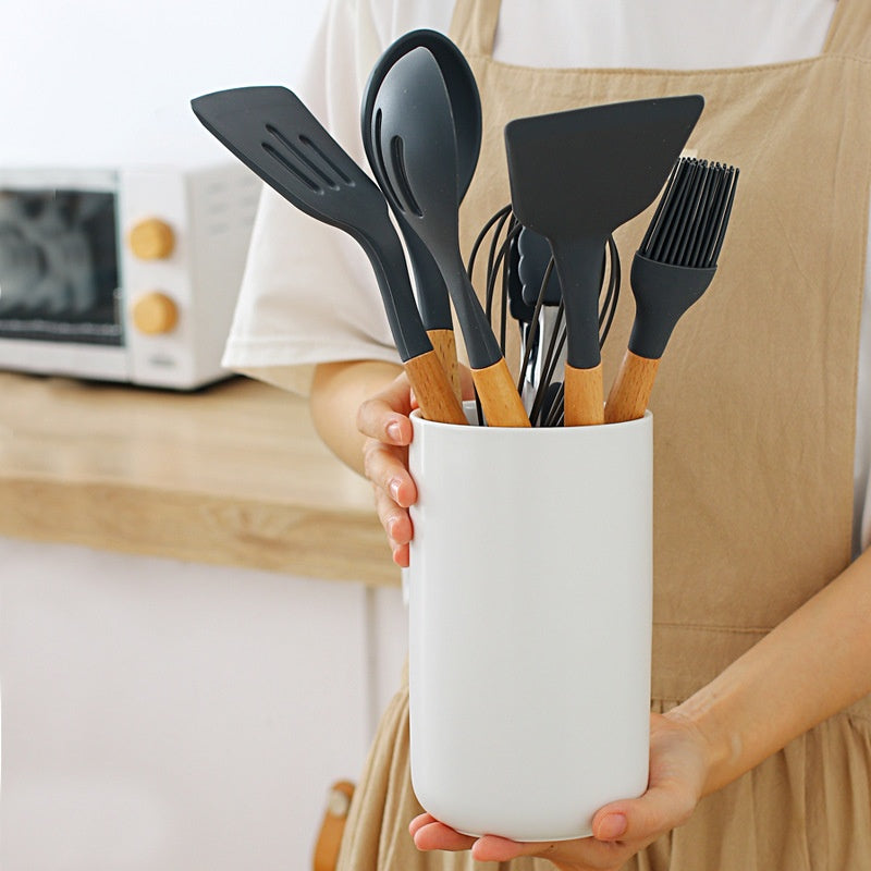 Ceramic Kitchen Utensil Storage Container For Spatulas And Ladles