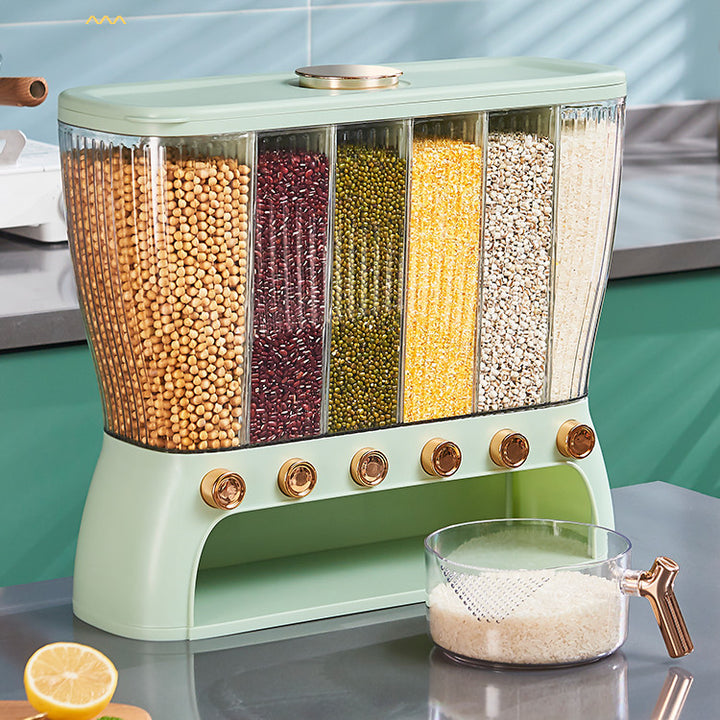 Kitchen Grain Storage Box With Multiple Separate Compartments