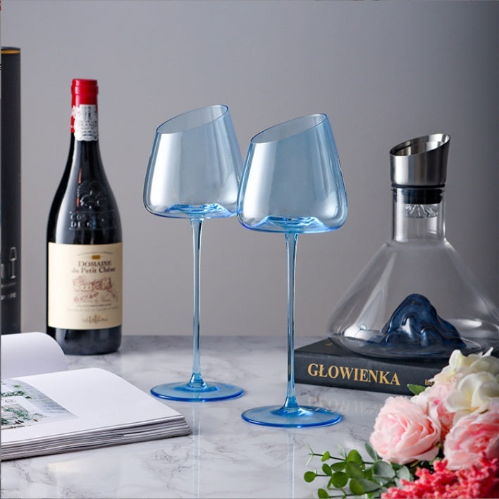Crystal Goblet In Klein Blue For Elegant Beverage Serving